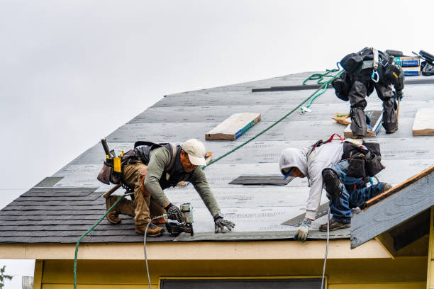 Professional Gutter Installation technician working in Westfall, OR